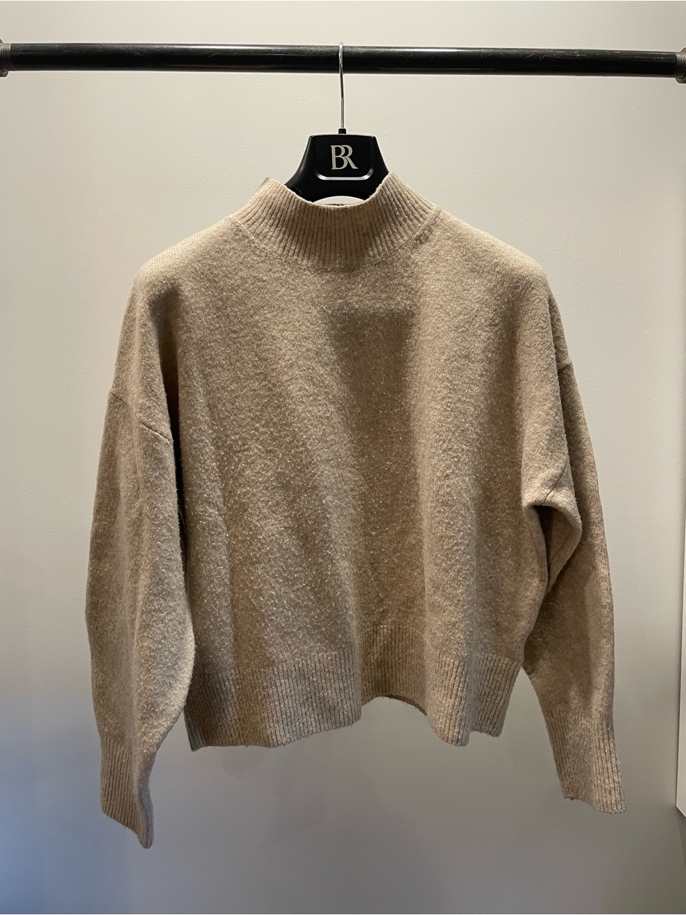 H&M Women's Beige Mock Neck Sweater